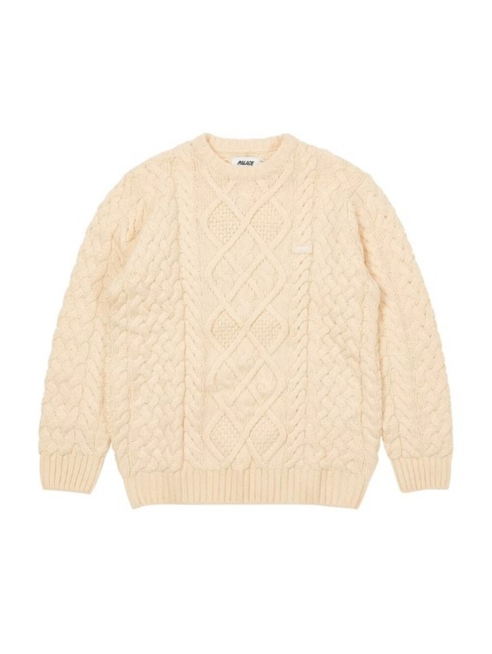 NWT Palace Skateboards Ecru Cable Knit Sweater Size L